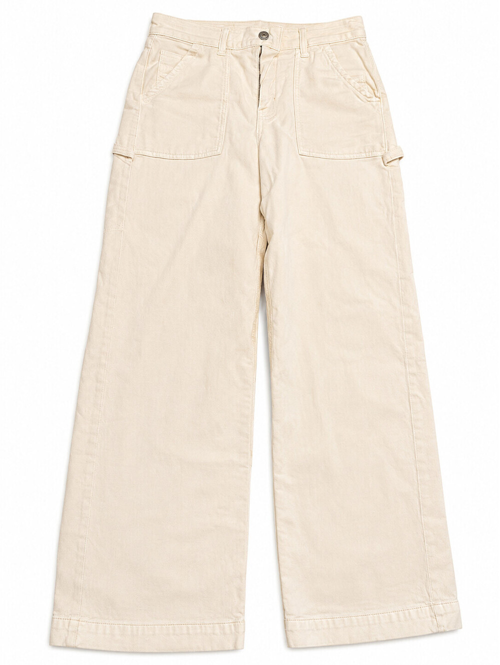 American Eagle Outfitters Women's Cream Off-White Wide Leg Utility Pants Size 2